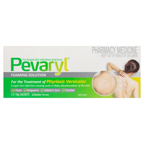 Pevaryl Foaming Solution 1% 10g x 3 sachets