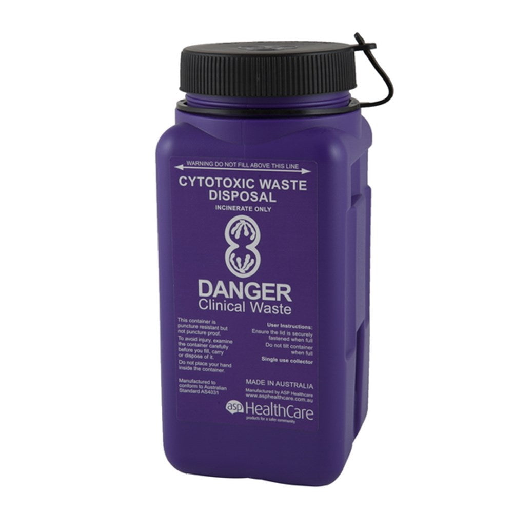 Bio-Hazard Collector Fittank Cyto Sharps Cont 1.4L Screw Lid