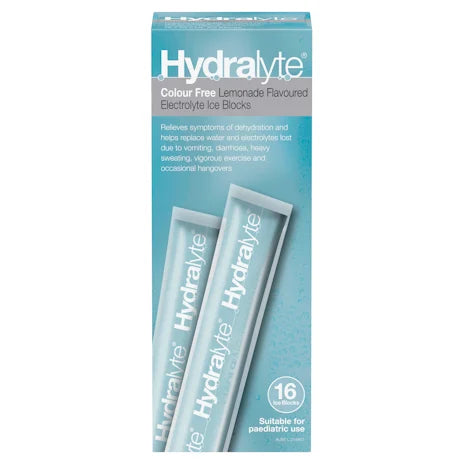 Hydralyte Electrolyte Ice Blocks Lemonade 16 Pieces