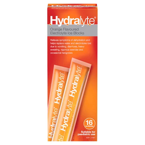 Hydralyte Ice Block Orange 16 Pieces