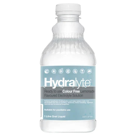 Hydralyte Liquid Colour Free Lemonade 1L