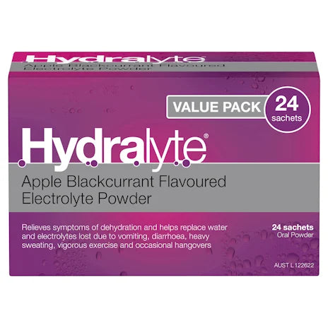 Hydralyte Apple Blackcurrant Powder 24 Sachets