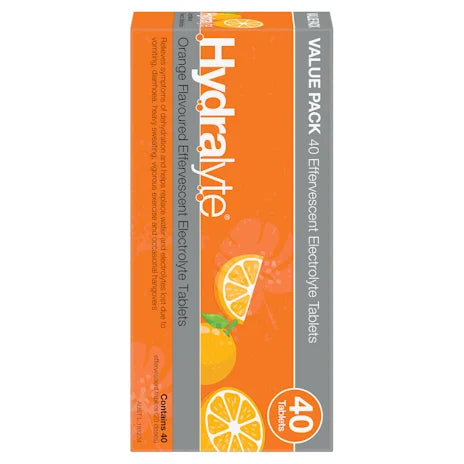 Hydralyte Electrolyte Orange 40 Effervescent Tablets