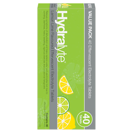 Hydralyte Effervescent Lemon Lime Tab 40