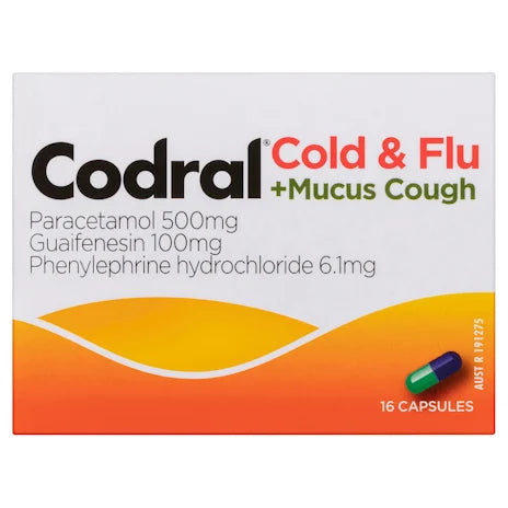 Codral PE Cold & Flu + Mucus Cough Cap 16